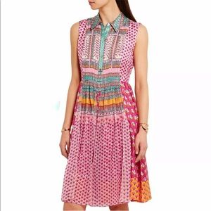 Diane Von Furstenberg DVF Nieves Zen Scarf A-Line Silk Dress in Pink NWOT
